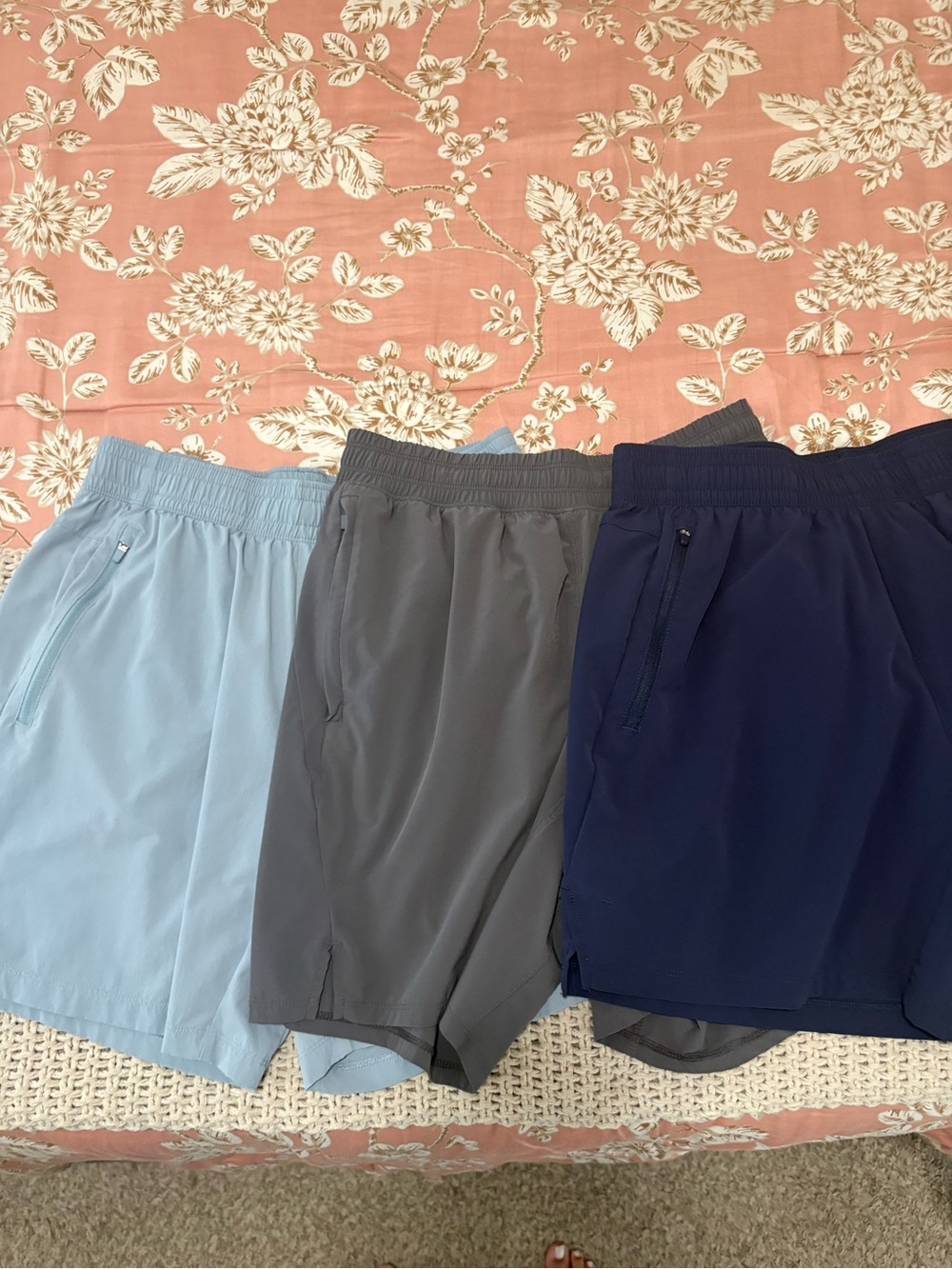 all in motion Men's Athletic Shorts — Light Blue, Gray & Navy